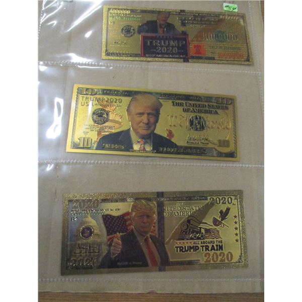 STOCK PRESIDENTIAL SHEET TRUMP ADVERTISING BANK NOTES