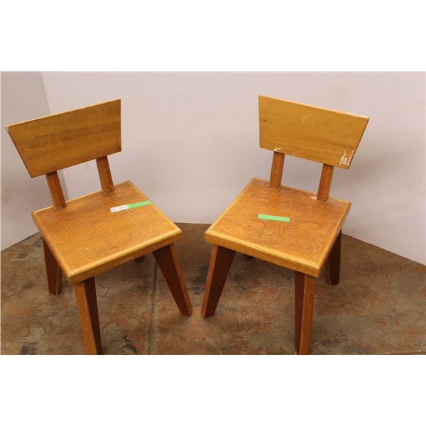 * (2) Wooden Chairs
