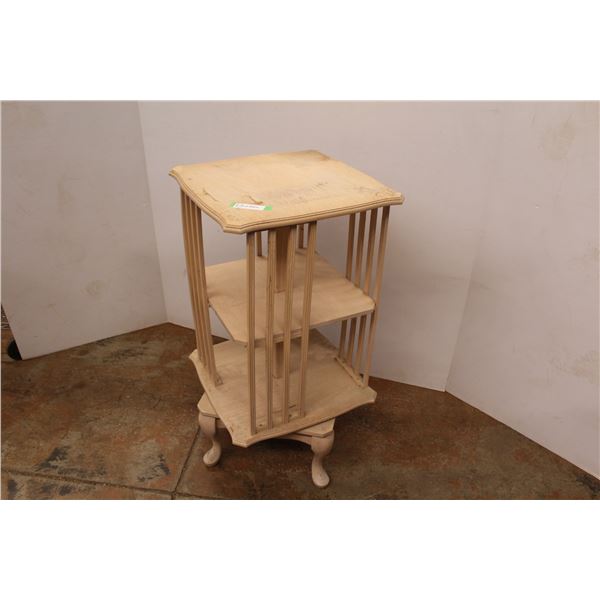 * Wooden Record Stand on Lazy Susan