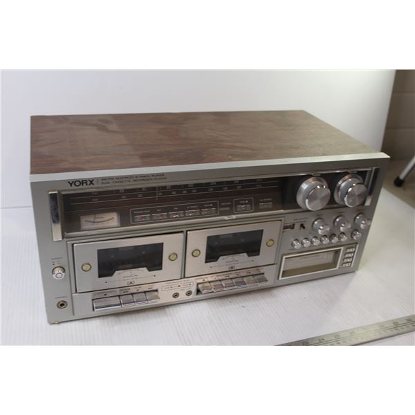 Yorx AM/FM Multiplex 8 Track Player Dual Cassette Recorder