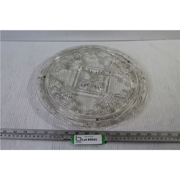 Footed Etched Glass Platter