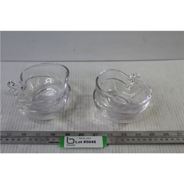 (4) Glass Handled Fruit Dishes