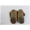 Image 2 : (1) Pair Vintage First Nations Moccasins - Beading is intact Size 9, Real Fur. Likely West Coast