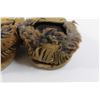 Image 3 : (1) Pair Vintage First Nations Moccasins - Beading is intact Size 9, Real Fur. Likely West Coast