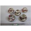 Image 1 : (5) Tea Cups & Saucers - Bell, Royal Albert American Beauty, Royal Standard, Salisbury, Ridgeway