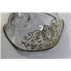 Image 3 : Bone China Floral - Randor, Vintage Footed Glass Bowl with Silver Overlay Leaves - some damage on Ra