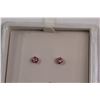 Image 2 : 10k Yellow Gold Pink Cubic Zirconia Stud Earrings