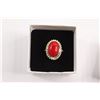 Image 2 : Sterling Silver Carnelian Ring - Size 7