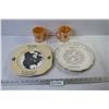 Image 1 : (2) Fire King Mugs, (2) Collector Plates
