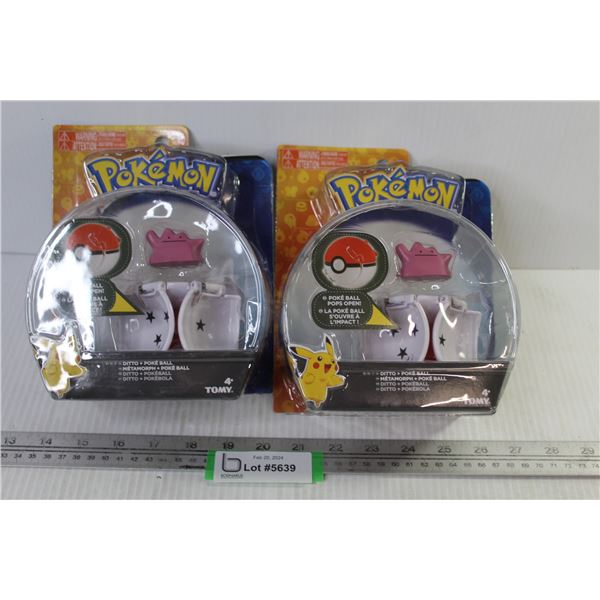 (2) Pokemon Pokeball Figures - Sealed - Ditto