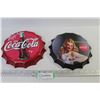 Image 1 : (2) Small Coca-Cola Bottle Cap Signs