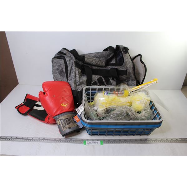 Adidas Tote Bag, Everlast Boxing Gloves, Plastic Baskets, Tent Pegs, etc.