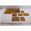Image 1 : (8) Wooden Art Pieces - Largest Measures 9" x 12"