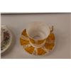 Image 4 : (5) Tea Cups & Saucers (Paragon, Gladstone China (Cracked Cup), Windsor Bone China, Queen Anne Bone 