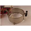 Image 7 : American Beauty Bone China Serving Platter, Wall Mount Planter, Plastic Basket Containing Lamp parts