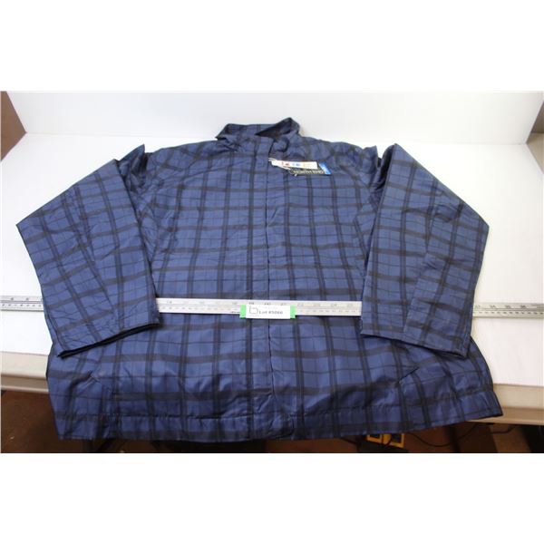 North End - Ladies Blue Plaid Wind Breaker (size XXL)