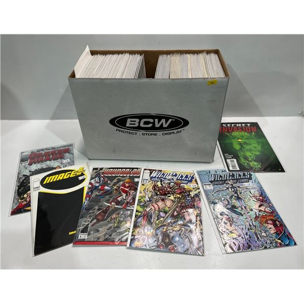 Bulk Lot of Over 100 Comic Books, Many Boarded in Protective Sleeves