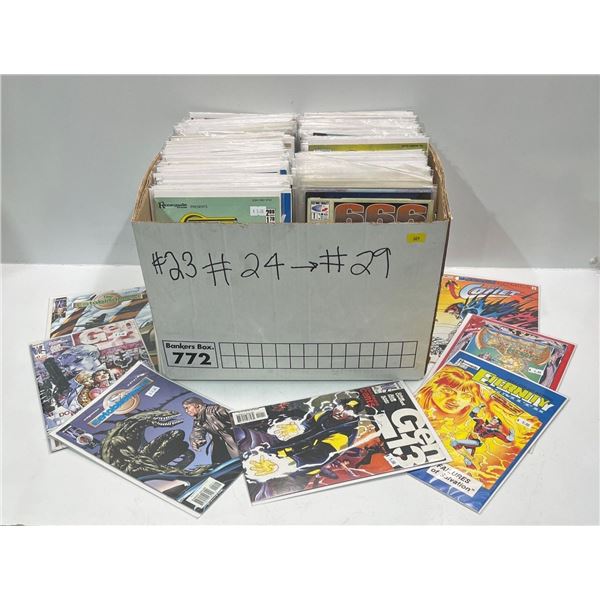 Bulk Lot of Over 100 Comic Books, Many Boarded in Protective Sleeves