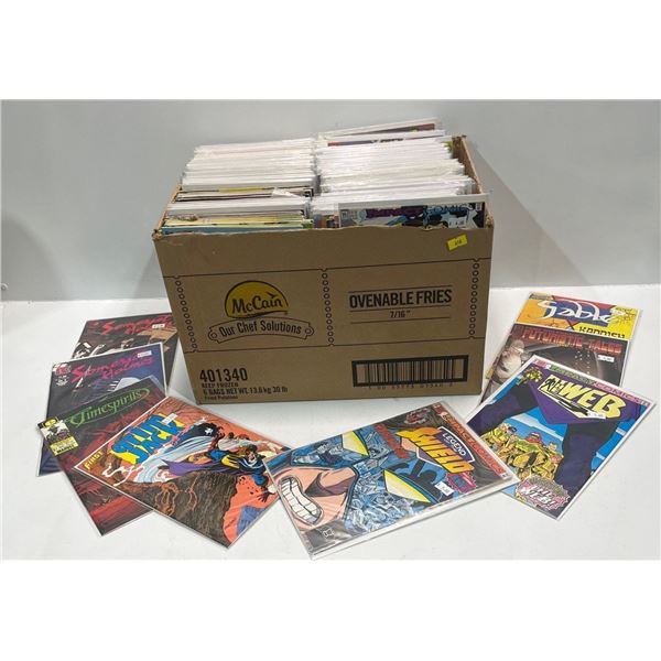 Bulk Lot of Over 100 Comic Books, Many Boarded in Protective Sleeves