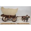 Image 1 : FOLK ART COVERED WAGON LAMP W/ HORSES & DRAW BAR