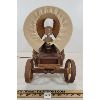 Image 5 : FOLK ART COVERED WAGON LAMP W/ HORSES & DRAW BAR