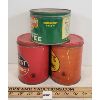 Image 2 : LOT OF 3 - GENERAL STORE TINS - DEL MONTE COFFEE, GUNNS SHORTENING & HARRIS ABATTOIR SHORTENING