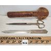 Image 1 : LOT OF 2 - SOLINGEN GERMANY (?) LETTER OPENER & SCISSORS W/ SHEATH