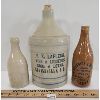 Image 1 : LOT OF 3 - STONEWARE BOTTLES & FINGER JUG 