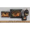Image 1 : LOT OF 4 - KHOLUI RUSSIAN LACQUER BOXES & EGG - INCL "THE TALE ABOUT FISHERMAN & GOLDFISH"