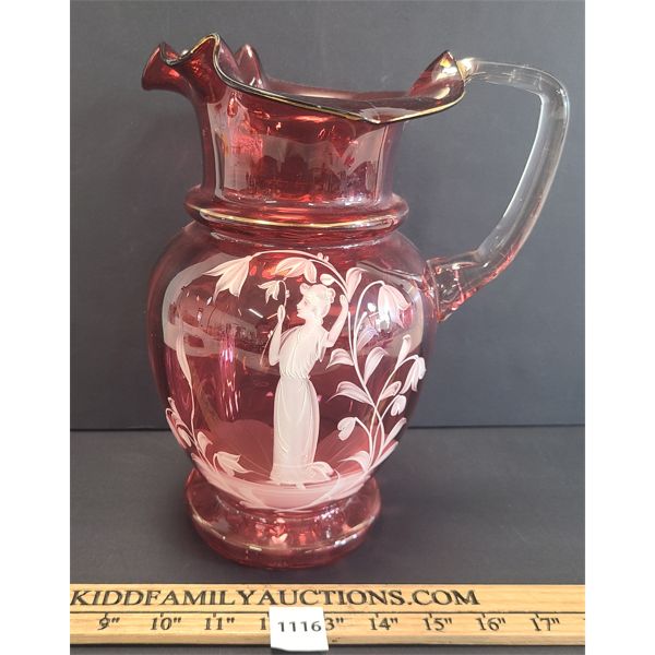 MARY GREGORY CRANBERRY PITCHER 