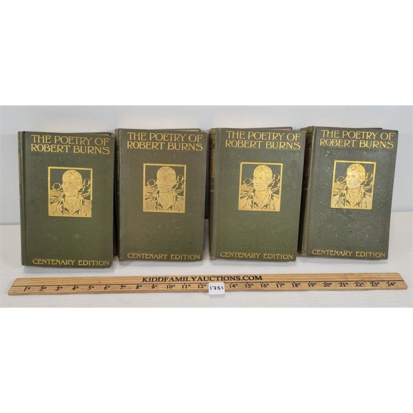 LOT OF 4 - "THE POETRY OF ROBERT BURNS" VOL I-IV - EDITED BY W.E. HENLEY & T.F. HENDERSON