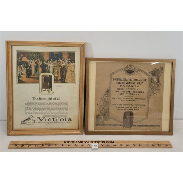 LOT OF 2 - FRAMED VICTROLA ADVERTISEMENTS - TORONTO