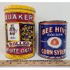 Image 1 : LOT OF 2 - QUAKER OATS & BEE HIVE CORN SYRUP TINS