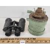 Image 2 : LOT OF 2 - CARL WETZLAR PILOT BINOCULARS W/ CASE - CN WALL MOUNTED OIL LAMP