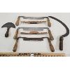 Image 1 : JOB LOT - ANTIQUE TOOLS & COPPER BOILER - INCL DRAW KNIVES, SAD IRONS & SICKLE, ETC.