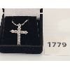 Image 2 : MOISSANITE SS CROSS NECKLACE  - GRA CERTIFIED 