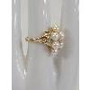 Image 2 : WOMEN'S 10K GOLD FAUX (?) PEARL & DIAMOND COCKTAIL RING