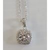 Image 3 : MOISSANITE SS 1.00CT SQUARE HALO NECKALACE - GRA CERTIFIED