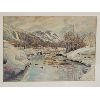 Image 2 : MOUNTAIN LANDSCAPE SCENE BY LINETTE SCHNEIDER - FRAMED WATERCOLOUR 