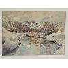 Image 2 : MOUNTAIN LANDSCAPE SCENE BY LINETTE SCHNEIDER - FRAMED WATERCOLOUR 