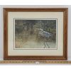 Image 1 : HERON STUDY SCENE BY ALFRED S.Y. CHAU - FRAMED LITHOGRAPHIC PRINT