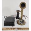 Image 1 : BRASS CANDLESTICK TELEPHONE W/ RINGER BOX 