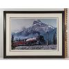 Image 1 : CANADIAN PACIFIC LOCOMOTIVE MOUNTAIN SCENE BY MAX JACQUIARD - FRAMED SIGNED PRINT