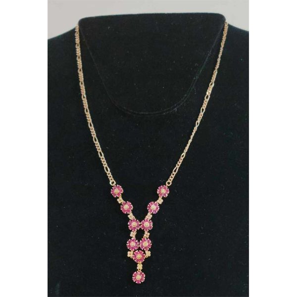 WOMEN'S 10K GOLD RUBY / DIAMOND NECKLACE