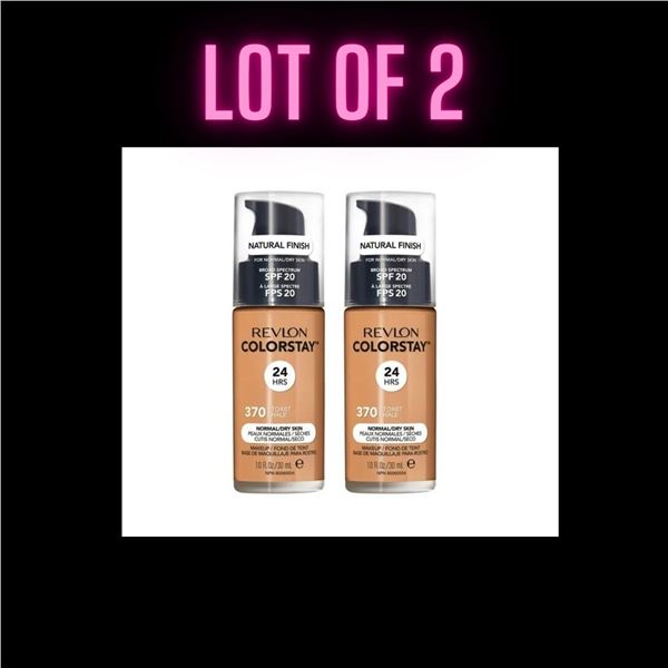 LOT OF 2 - ALMAY COLORSTAY MATTE FINISH 24 HRS SPF 20 #370 TOAST NORMAL/DRY SKIN