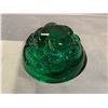 Image 4 : MURANO GLASS GOLD LEAF GREEN CASED GLASS BOWL