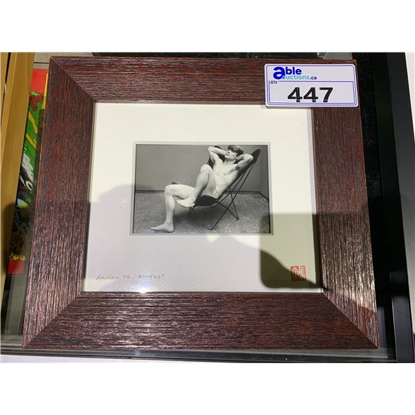 FRAMED B&W PHOTOGRAPH BY DAVIES TITLED  KOSTAS  13.5  X 12 