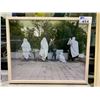 Image 1 : FRAMED COLOUR PHOTO OF COVERED STATUES 26" X 21"