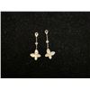 Image 1 : PAIR OF 18K WHITE GOLD WHITE MOTHER OF PEARL AND DIAMOND SET EARRING JACKETS REPLACEMENT VALUE  $950