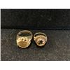 Image 2 : 14K GOLD COIN RING SIZE 9 & 9K GOLD RING SET WITH GENUINE GEMSTONE SIZE 6 WITH QUARTZ STAND